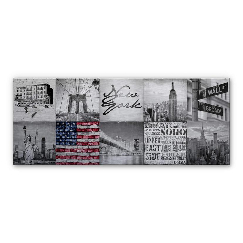 Aluminium Dibond Impressie van New York City - Panorama