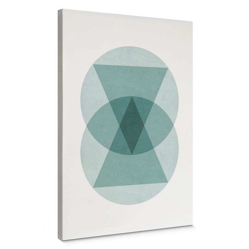 Lienzo Nouveauprints - Círculos y triángulos aqua