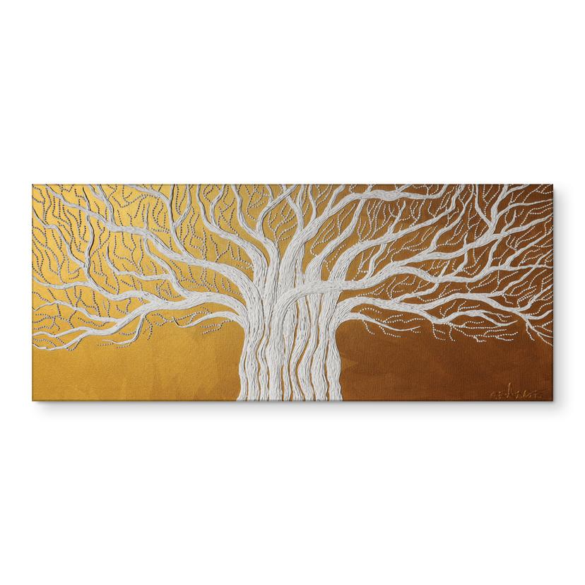 Rivestimento cucina Bianco albero della vita astratto - Grande