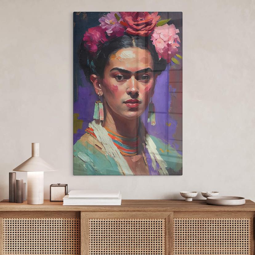 Stampa su vetro Treechild - Portrait of Frida Kahlo