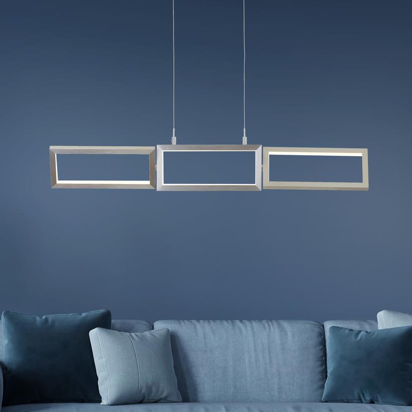 Pendelleuchte Sia, metallic, 150 x 80,5 cm, Metall Pendellampe, dimmbar