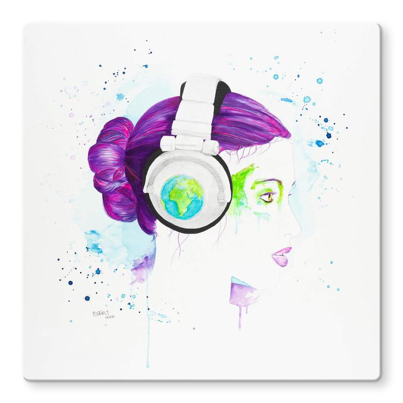 Glasschilderijen Buttafly - Listen to the World