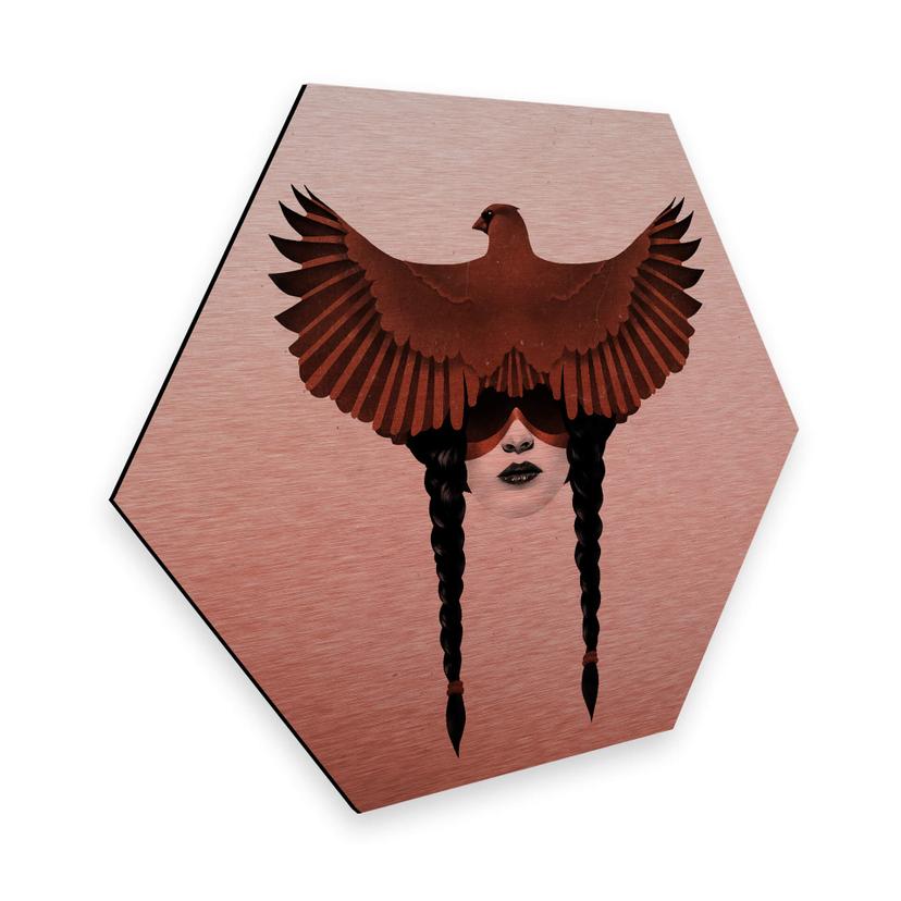Hexagon Alu-Dibond Kopereffect Ireland - Dark Cardinal