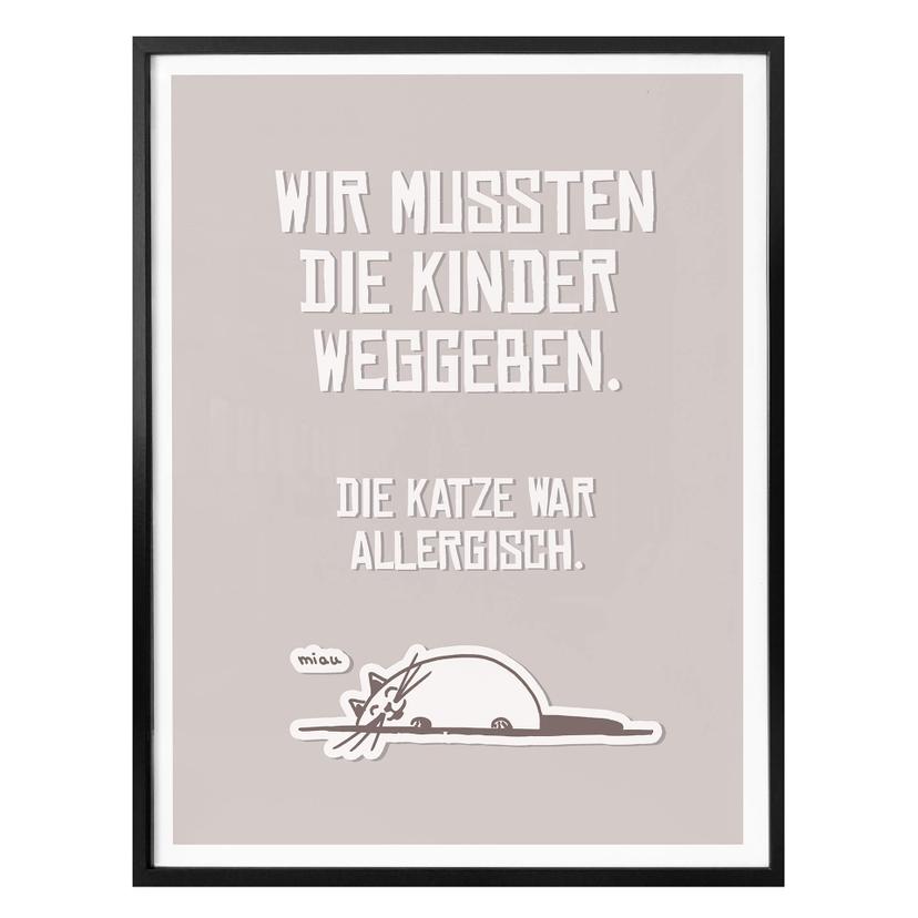 Poster Wir mussten die Kinder weggeben - Katze