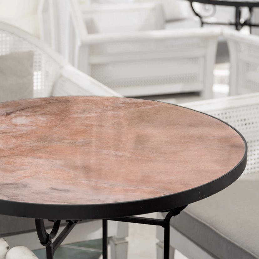 Plateau de table en verre - Marbre 06 - Rond