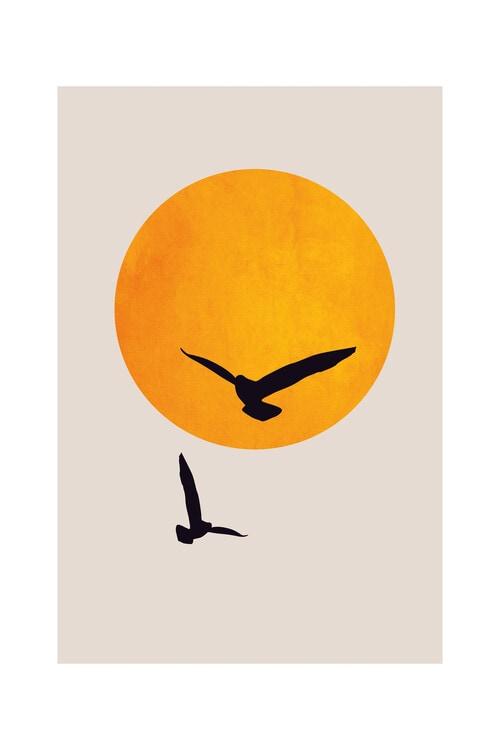 Kunstplakat Kubistika - Birds in the sky, plakat (40 x 60 cm)