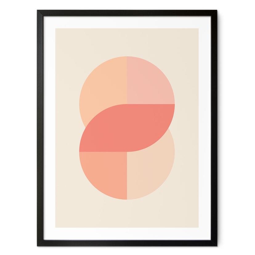 Póster Formas geométricas en naranja-rosa - 1X Studio