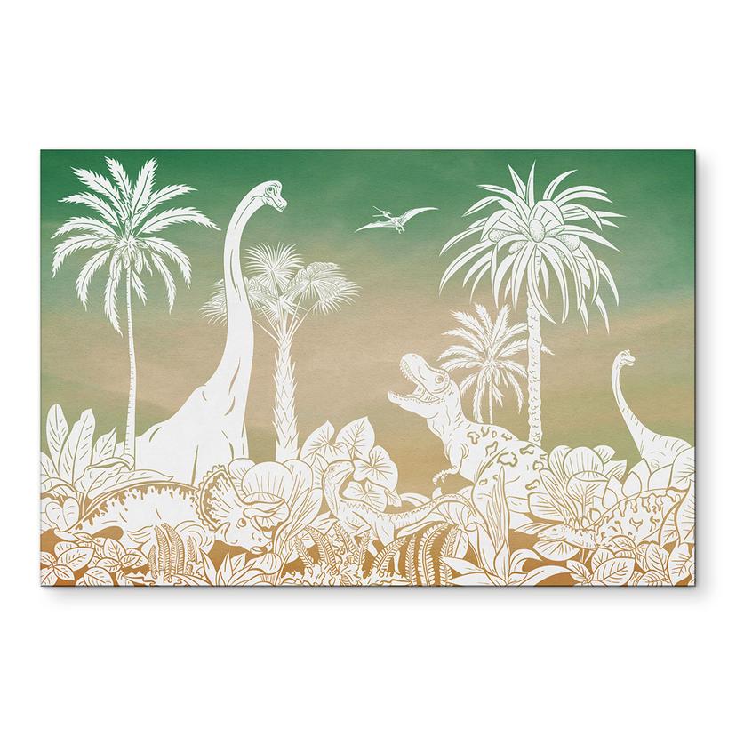 Eventyrrejse til dinosaurerne - Ombre - Kikki Belle – print på aluminium (Alu-Dibond)