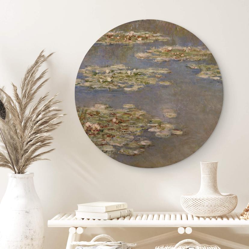 Stampa su legno Monet - Ninfee 1905 tondo