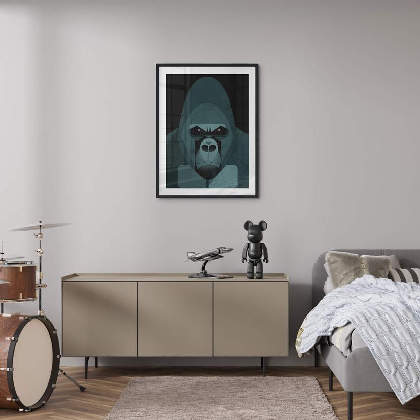 Poster Gorilla - Braun