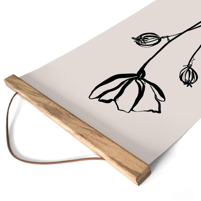 Textil poster Line Art Poppy - Cats & Dotz