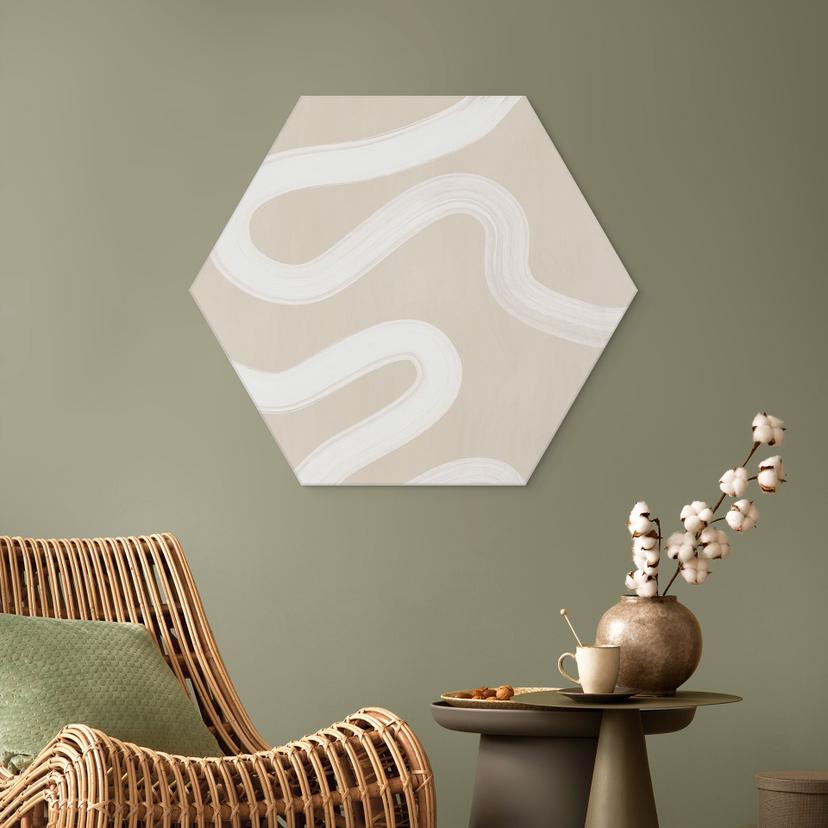 Stampe esagonali per pareti One Line Art - Corrente gentile - Ristova - alluminio dibond