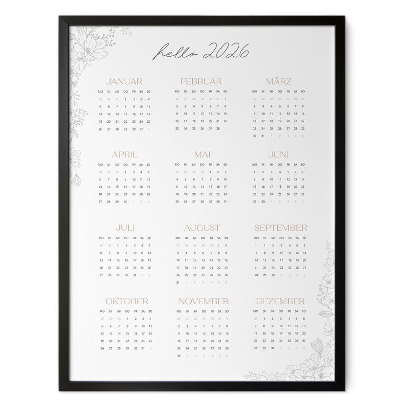 Poster Jahreskalender Hello 2026