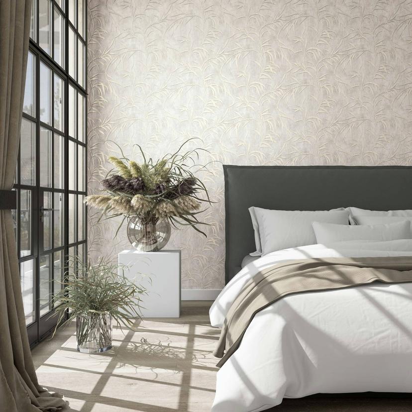 non-woven tapet beige blomster til stue soveværelse tapet marburg