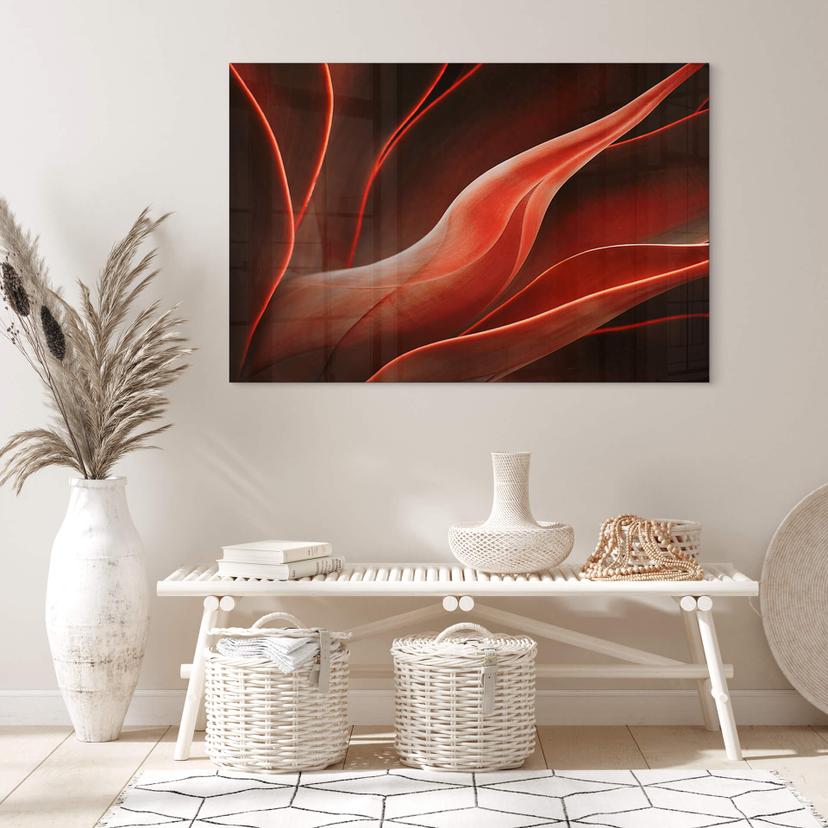 Tableau sur verre acrylique Wechsler - plantes d'agave en automne