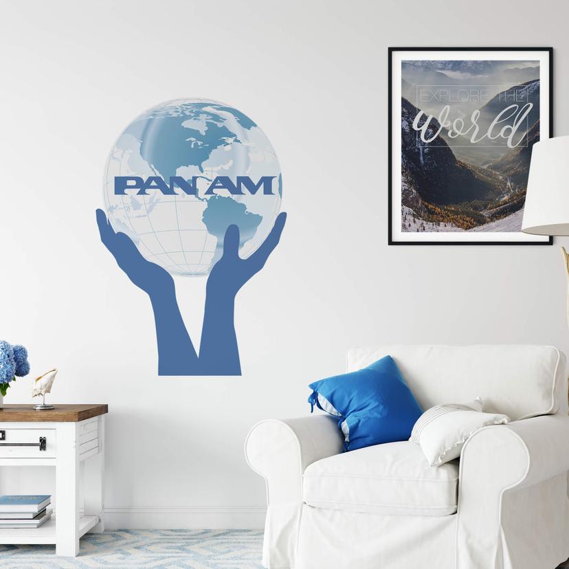 Muursticker Pan Am World in my Hands