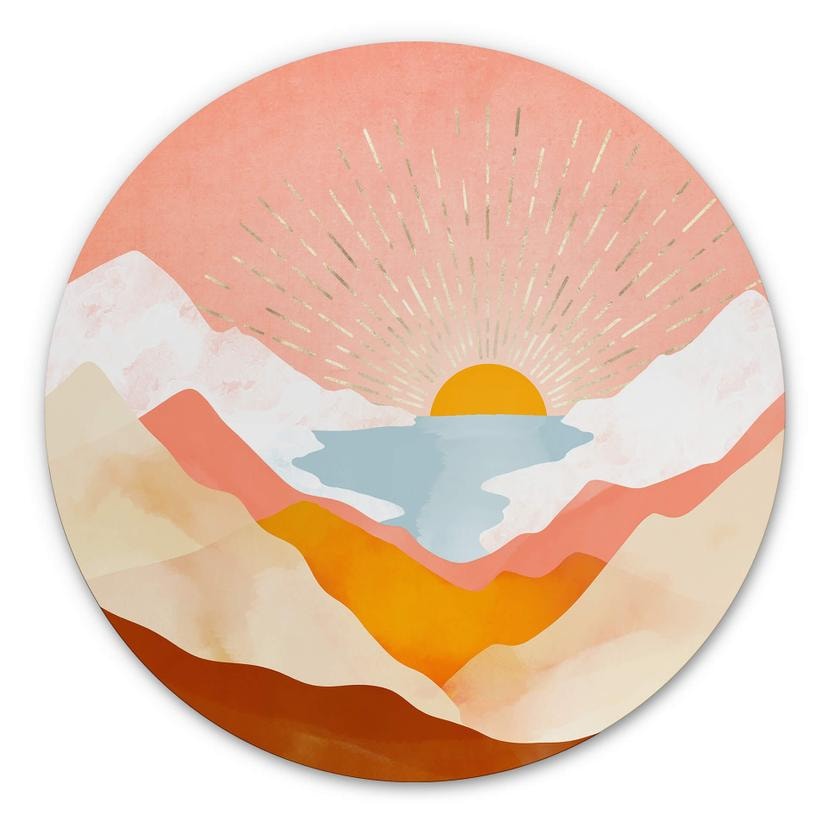 Tableau sur alu-Dibond rond SpaceFrog Designs - jour d'été