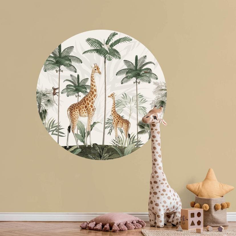 Adesivo murale Kikki Belle - Giraffe - tondo