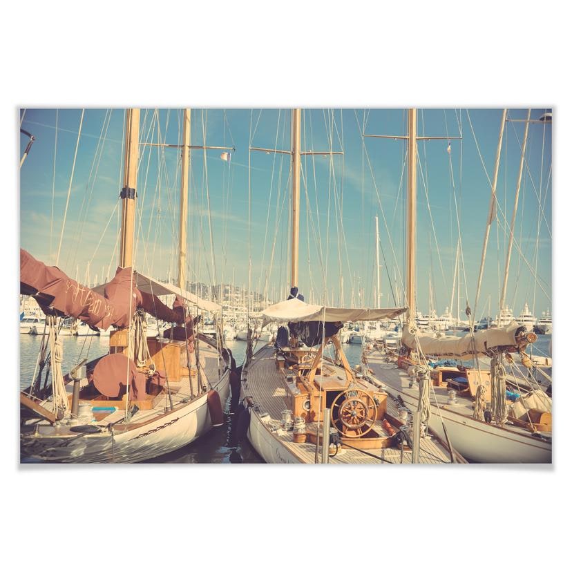 Poster - Bateaux à voile dans le port