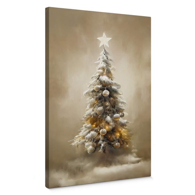 Lienzo Árbol de Navidad dorado - Treechild