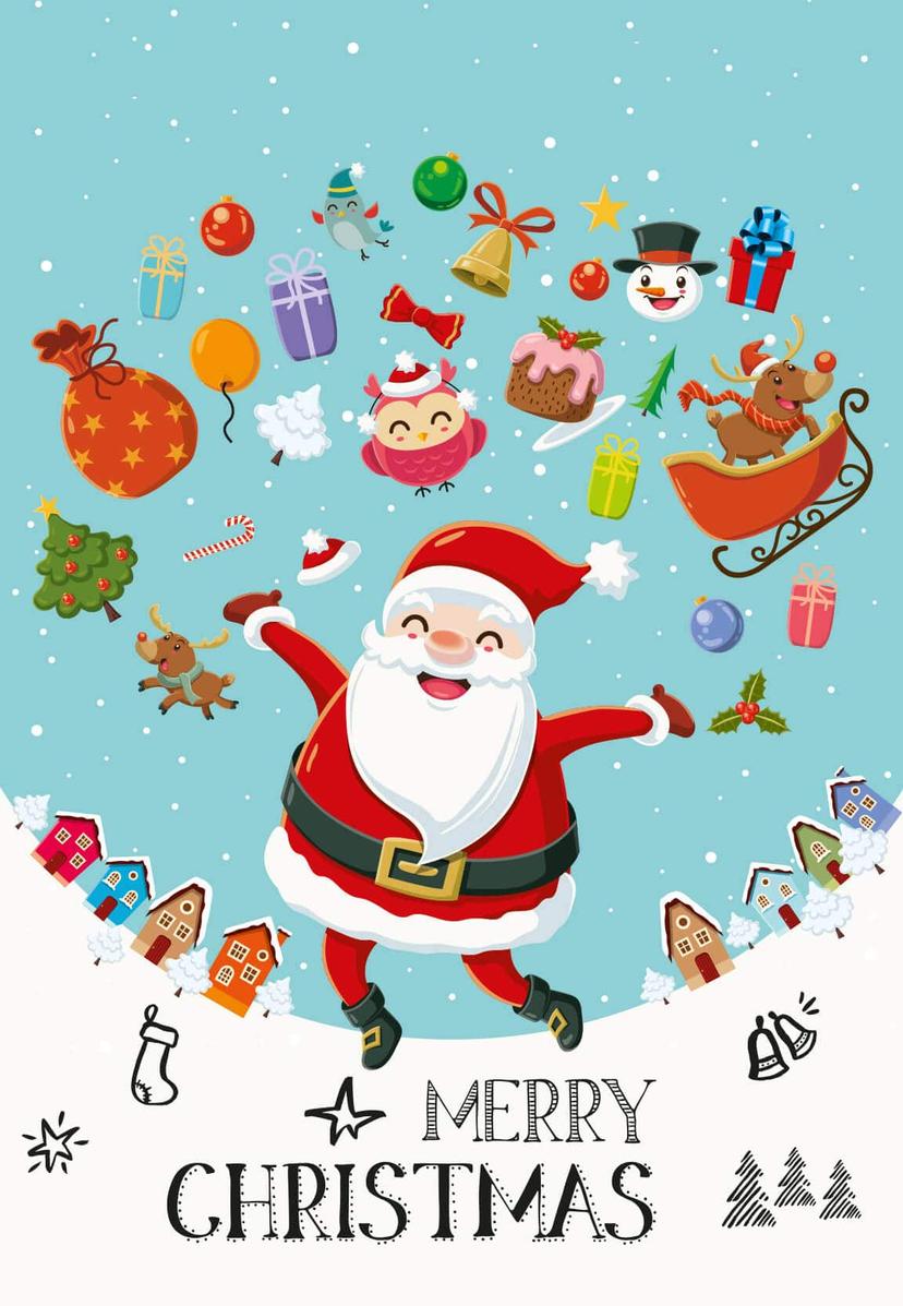 Gutschein Weihnachten - Weihnachtsmann Geschenke - Merry Christmas