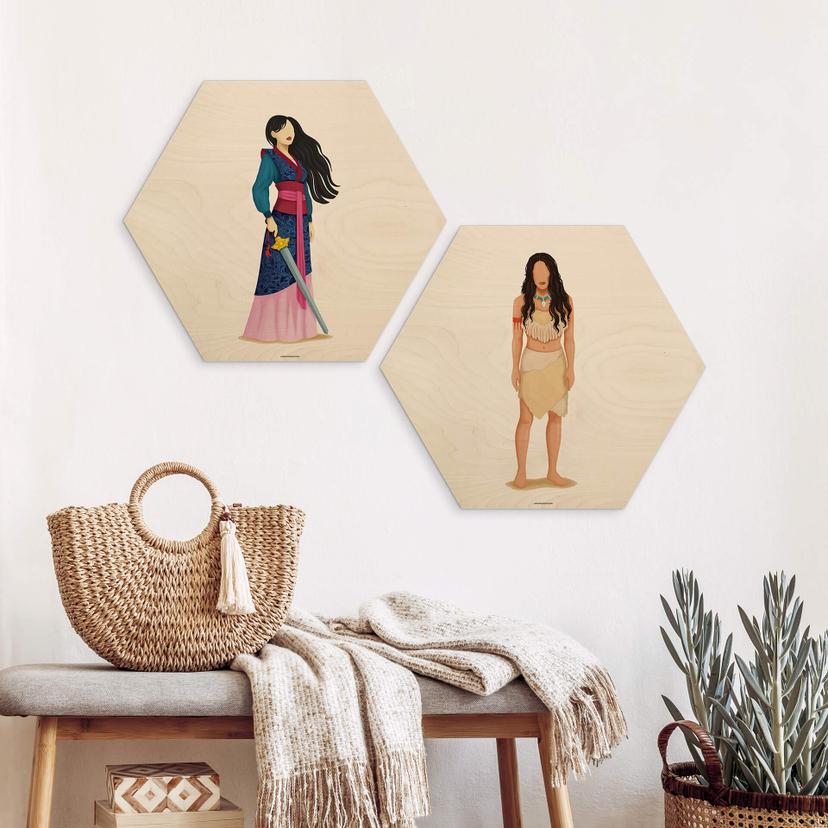 Hexagon - Holz Birke-Furnier Tohmé - Pocahontas