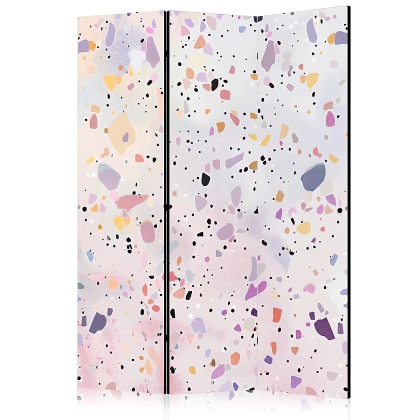 Paravent, Raumteiler freistehend, Trennwand - Terrazzo in Confetti Style - Violet-Pink - Colorful Pa