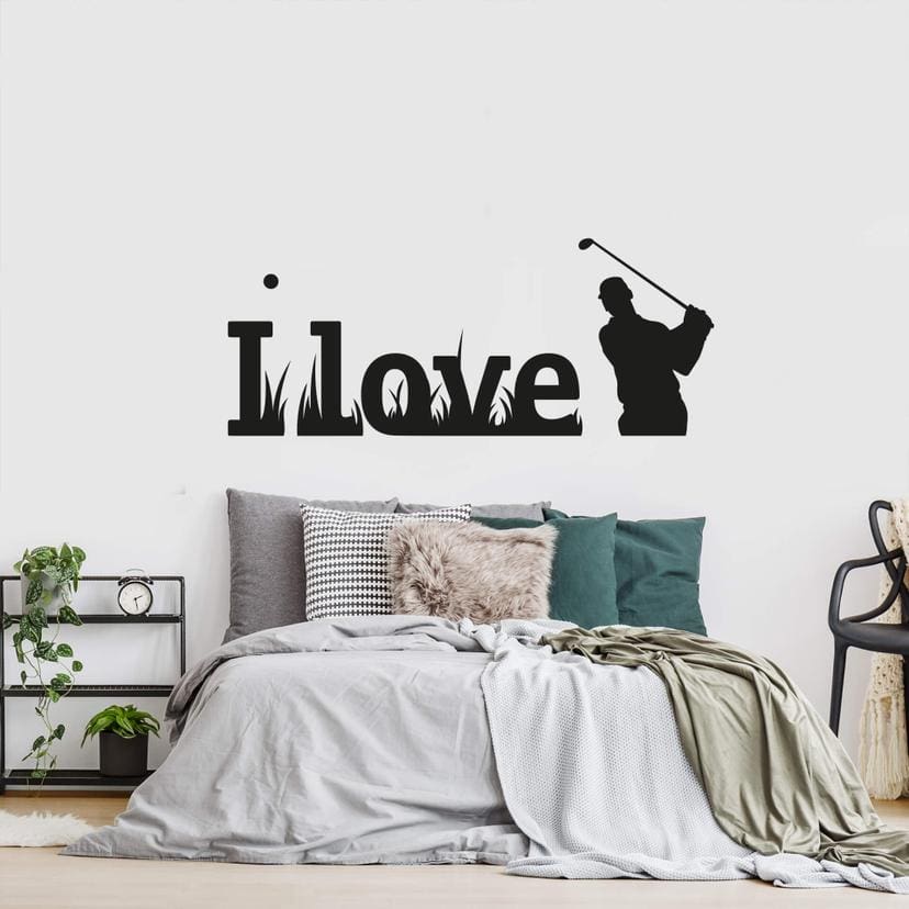 Sticker mural - I love golf