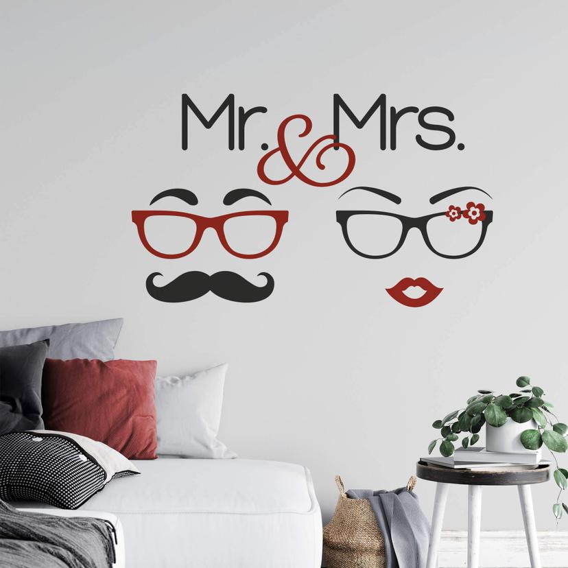 Wallsticker -  Mr. & Mrs. Hipster