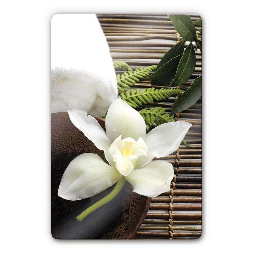 Tableau en verre - Wellness Orchidee