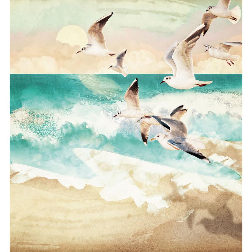 Fotomurale Gabbiani sulla spiaggia - SpaceFrog Designs