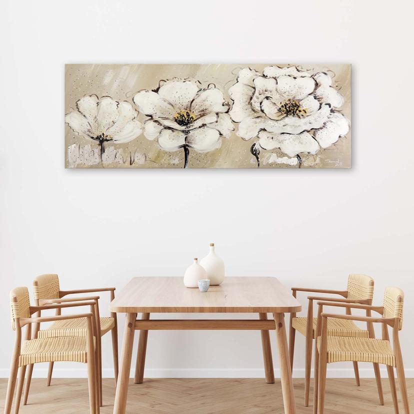 Stampe su tela, Fiori bianchi Shabby Chic
