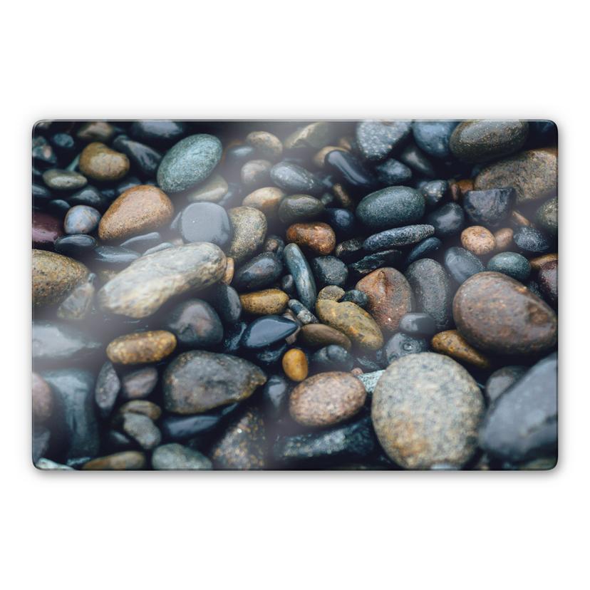 Glasschilderij Kiezelstrand 02