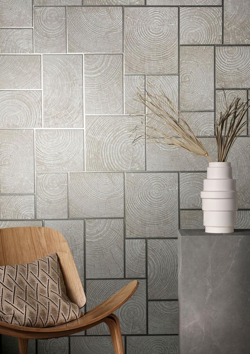 Non-woven, Natural Opulence grafisk tapet beige