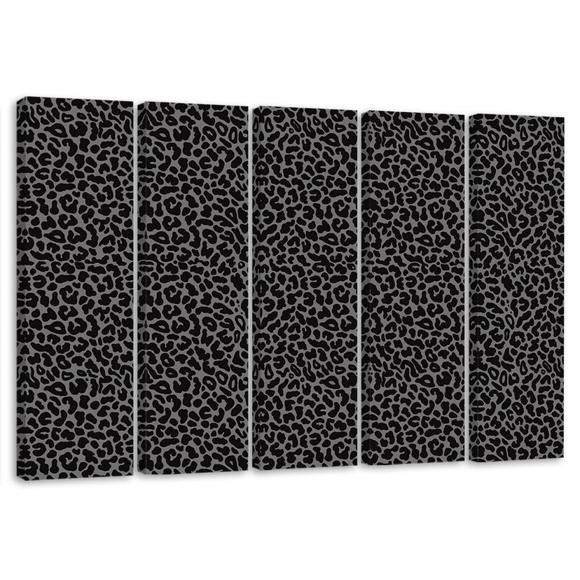5 stykke lærredsprint, Leopard Leopard Pels Patches Mønster