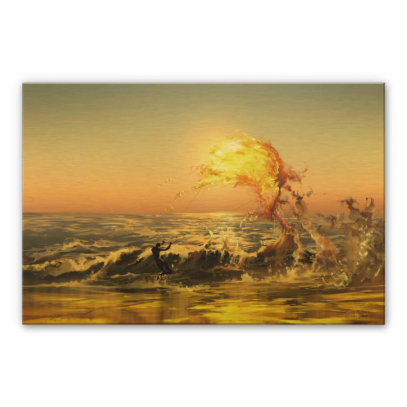 Alu-Dibond goud effect - Aerroscape - Vuur Surfer