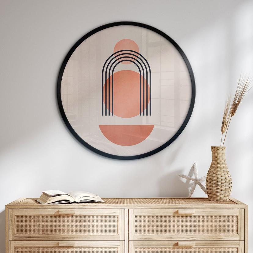 Poster Geometria astratta nei colori del pesca - Kubistika