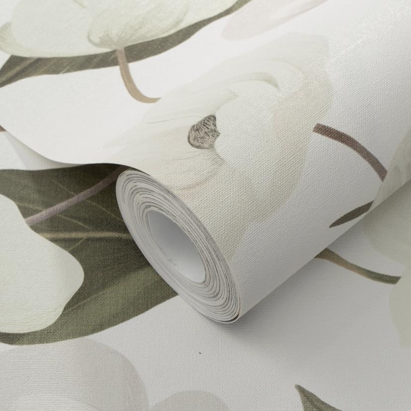 Vliesbehang, behang met bloemmotief Secret Garden groen