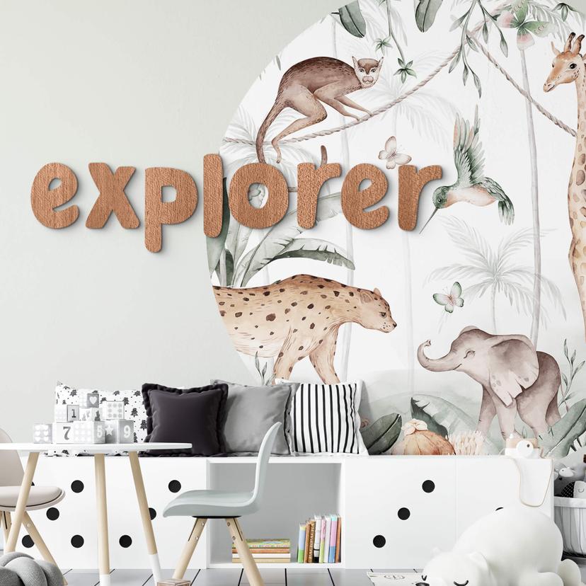 Letra de madera explorador - decoración de cuarto de niños - caoba