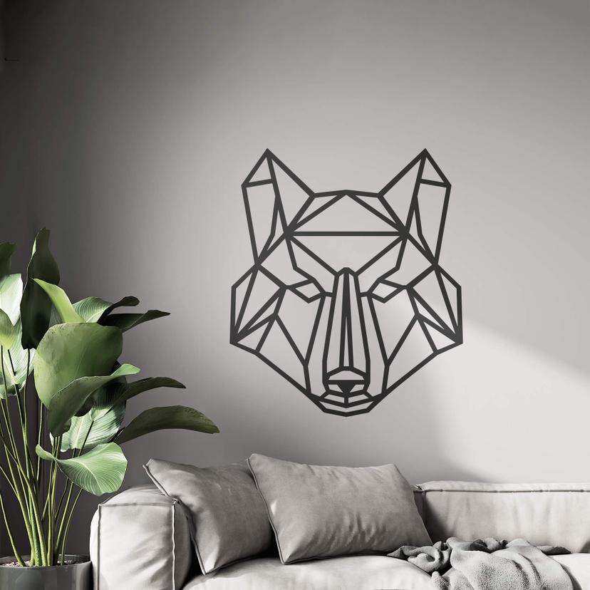Muursticker Origami Wolf