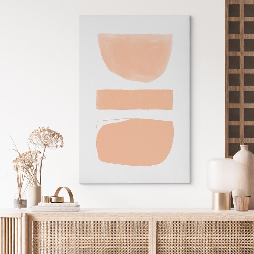 Stampa su tela Forme astratte in color pesca - uplusmestudio