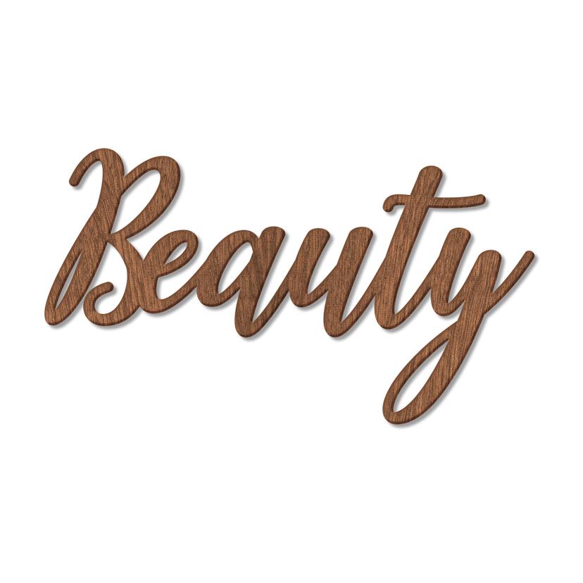 Scritta in mogano –  Beauty