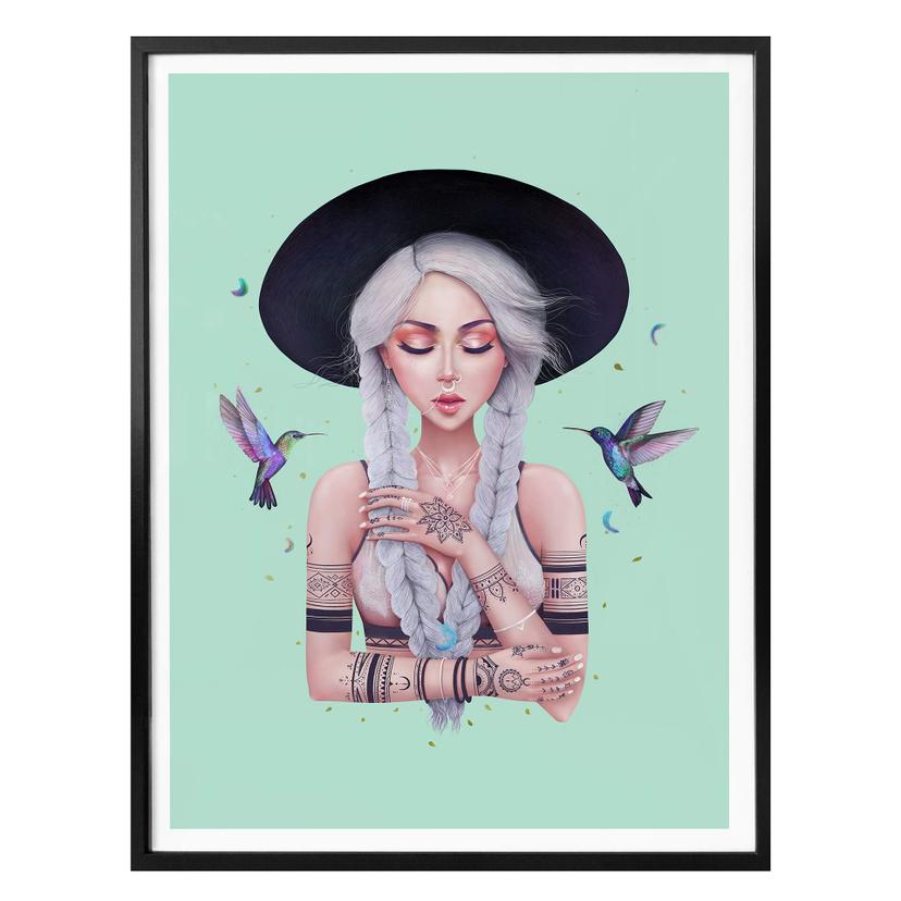 Plakat - Korenkova - Boho Girl 2 Mint