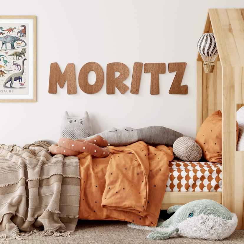 Lettres murales en bois Placage acajou - Alphabet Kids