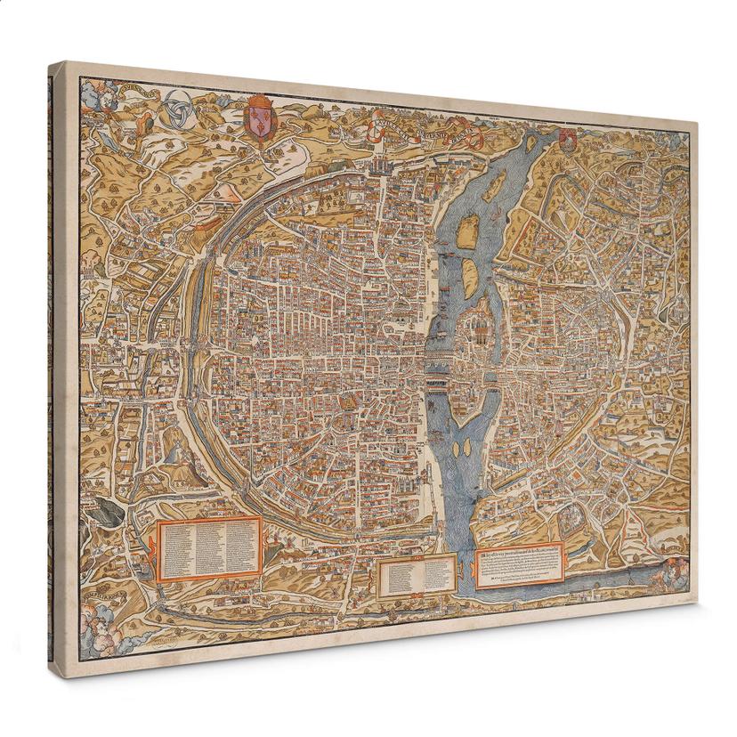Tableau sur toile Carte historique de Paris