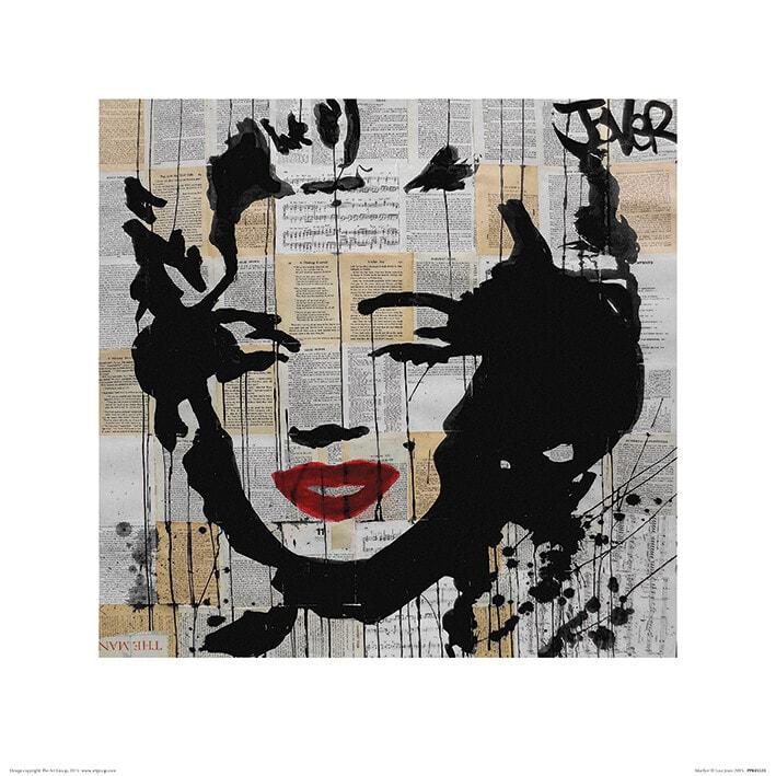 Plakat Loui Jover - Marilyn kunsttryk, Loui Jover (40 x 40 cm)
