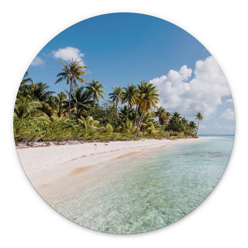 Billede af Palmestranden i Sydhavet - Colombo - rund – print på aluminium (Alu-Dibond)