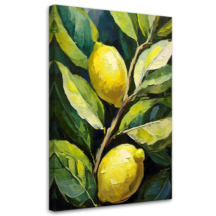 Leinwandbild Zitronen Acryl handbemalt