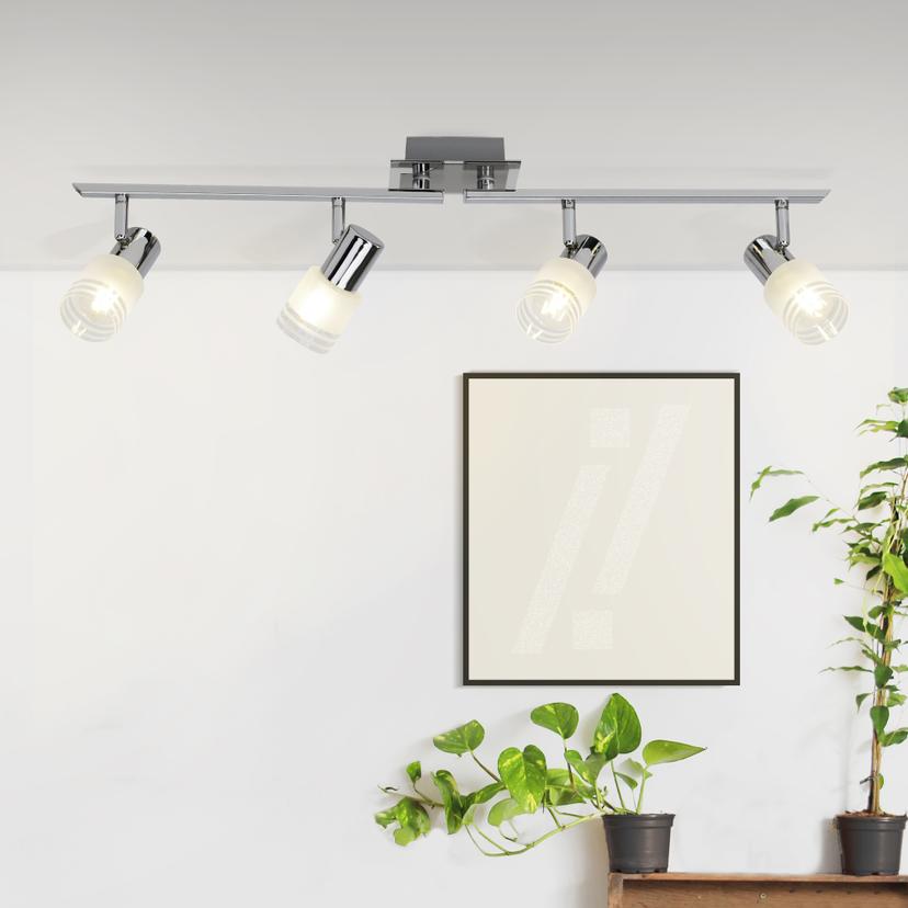 Spotrohr Lana, metallic, 4, 17 x 79 cm, Glas Strahler