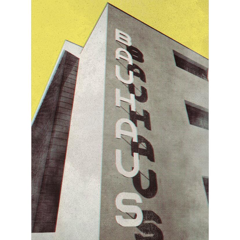 Architettura vintage Bauhaus Dessau - Fotomurale retro - Blursbyai